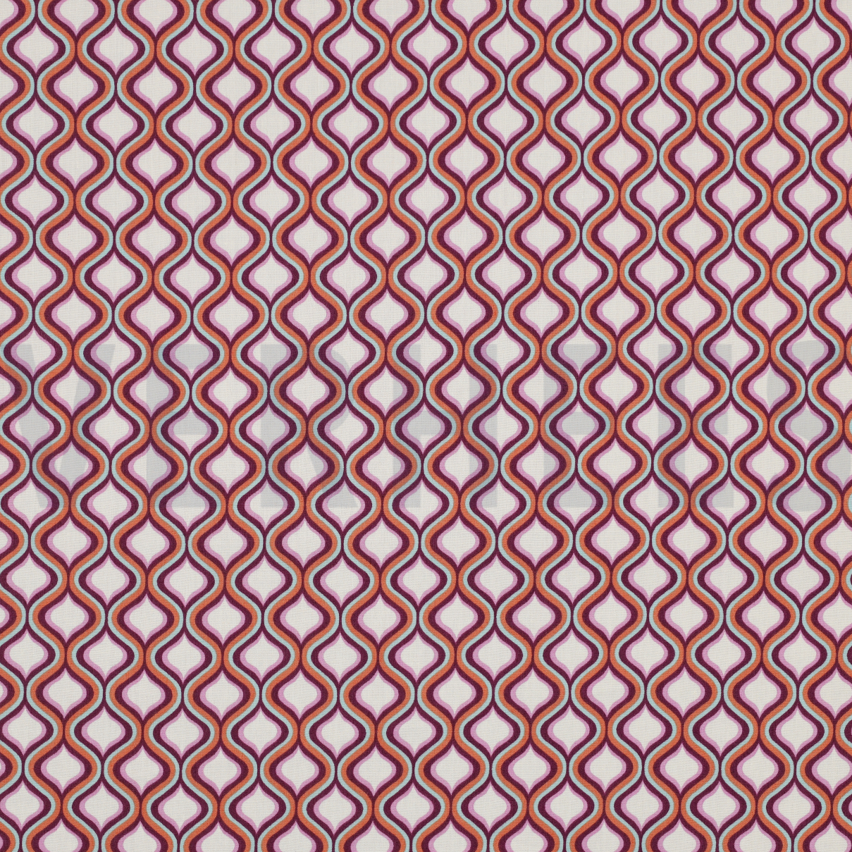 FINE POPLIN GEOMETRIC ECRU / DARK PURPLE (high resolution)