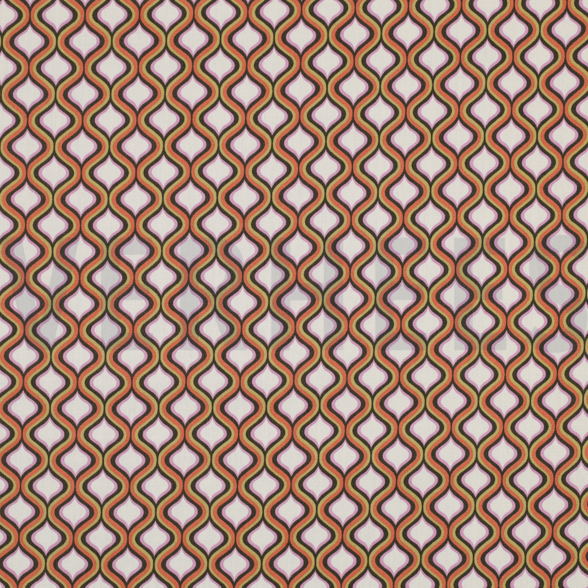 FINE POPLIN GEOMETRIC ECRU / ARMY GREEN (high resolution)