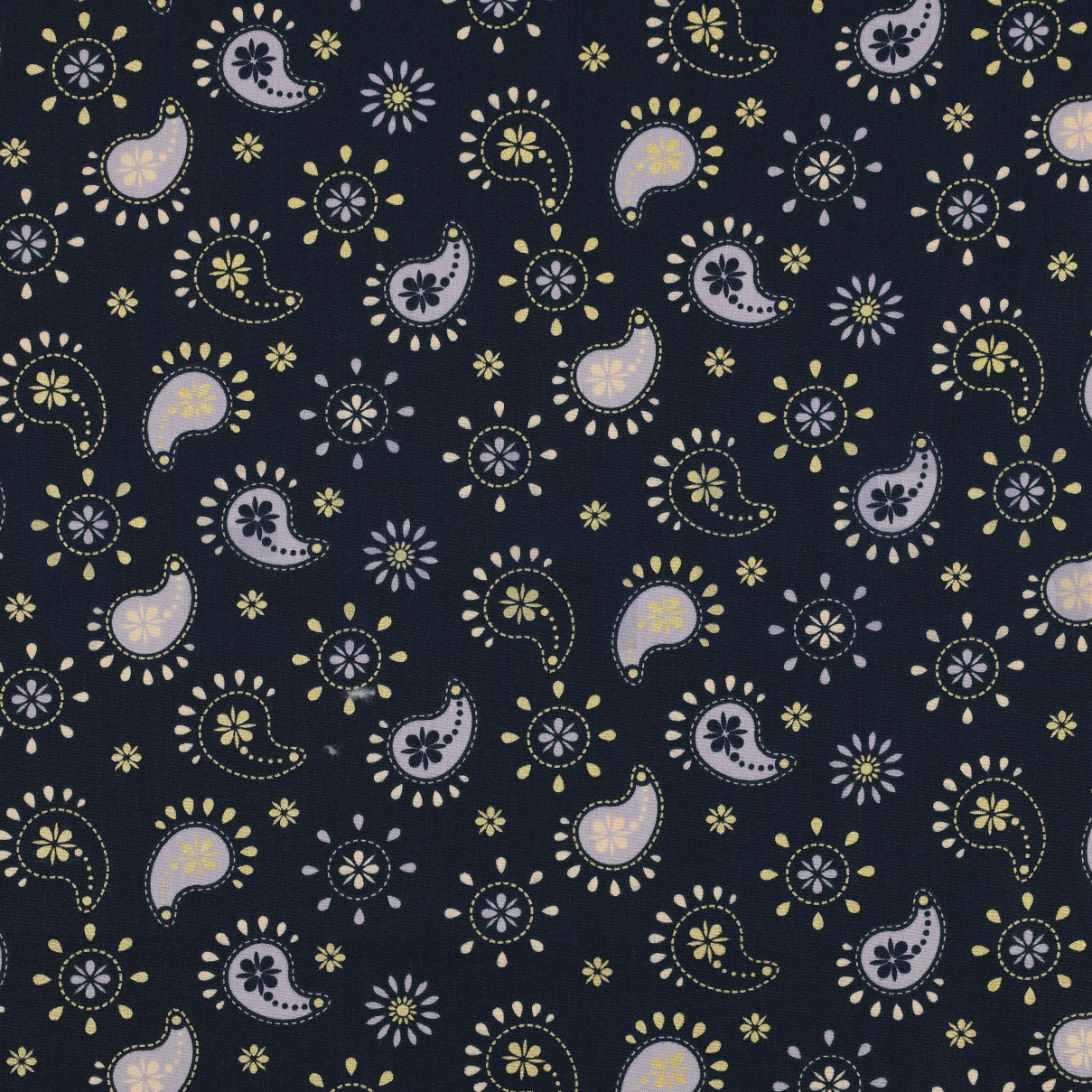 FINE POPLIN GLITTER PAISLEY NAVY (high resolution)