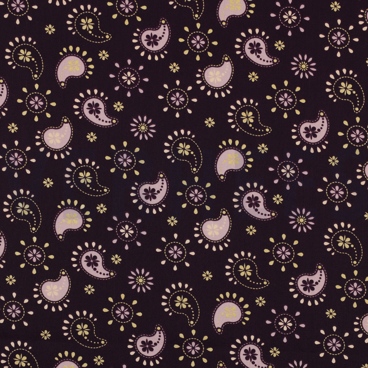 FINE POPLIN GLITTER PAISLEY DARK PURPLE (high resolution)