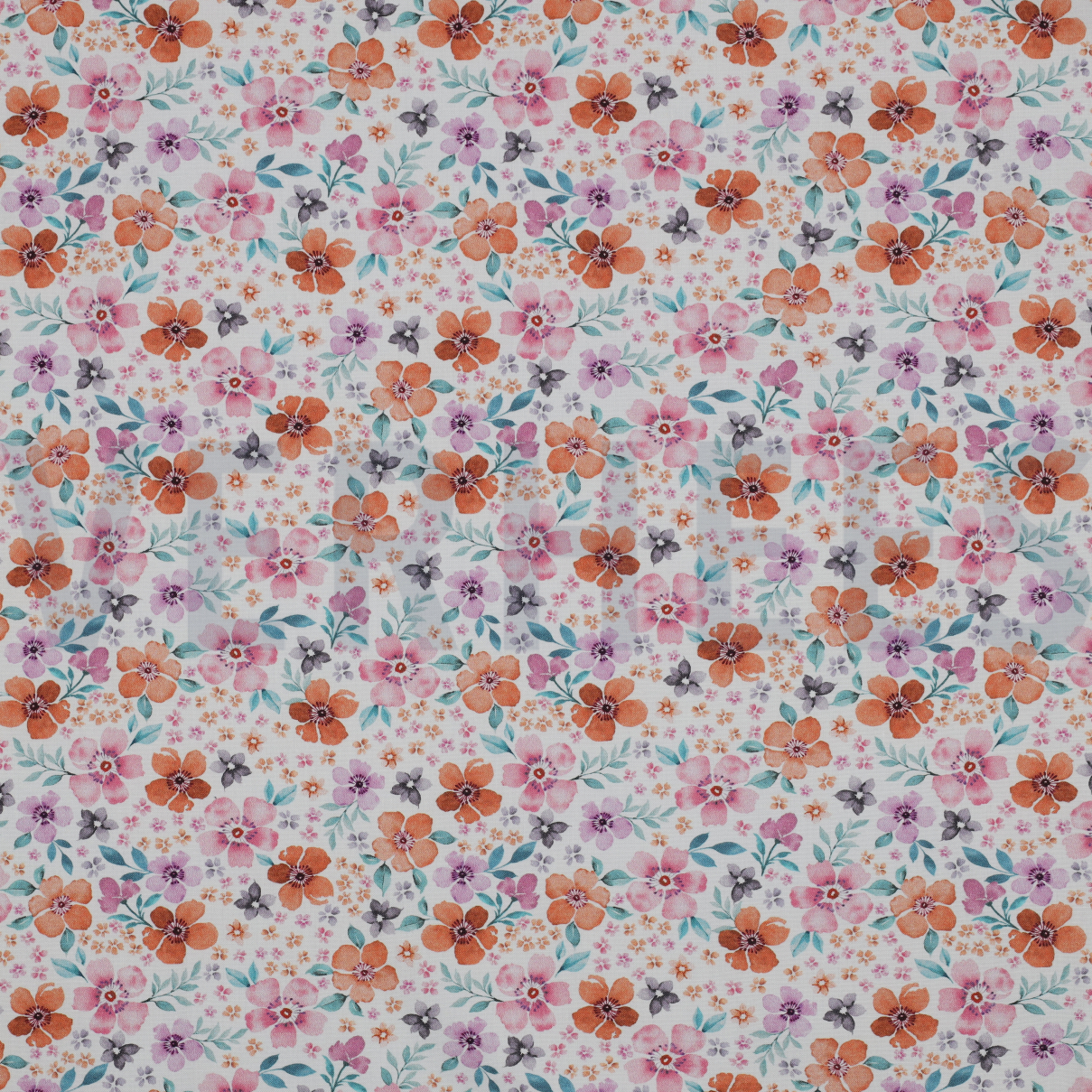 FINE POPLIN DIGITAL FLOWERS WHITE (high resolution)