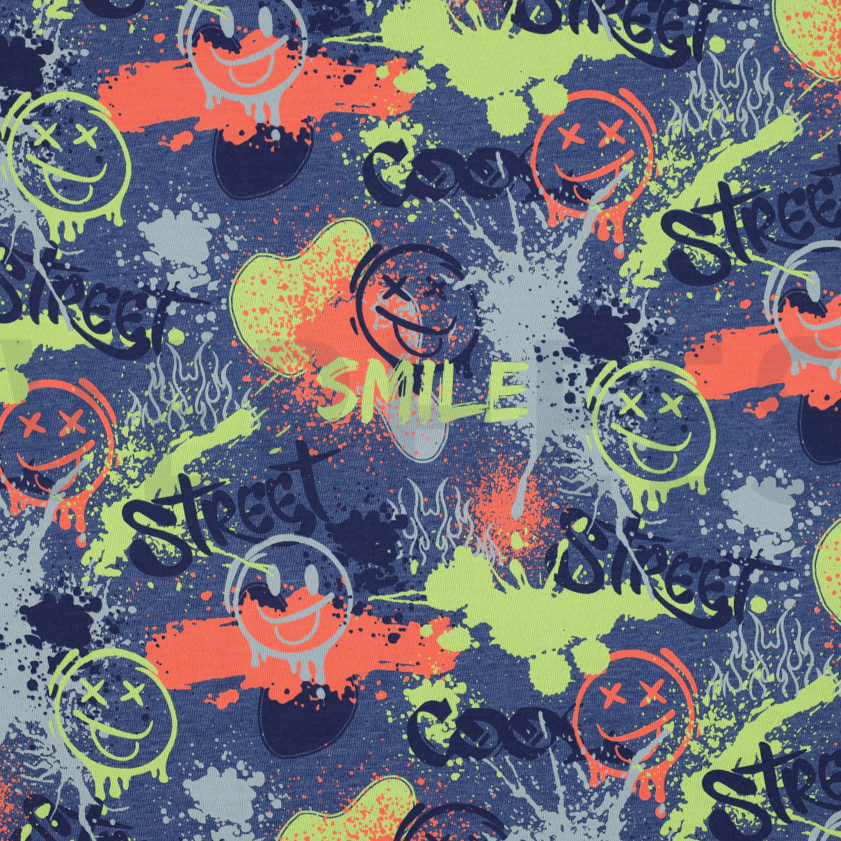 JERSEY MELANGE NEON GRAFFITI NAVY MELANGE (high resolution)