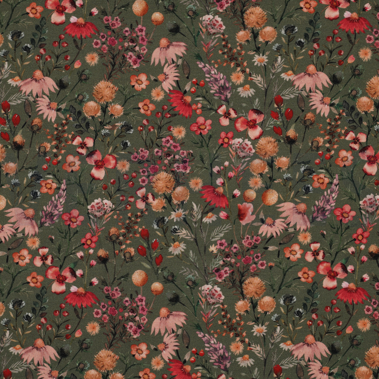 JERSEY DIGITAL FLOWERS ARMY GREEN (high resolution)