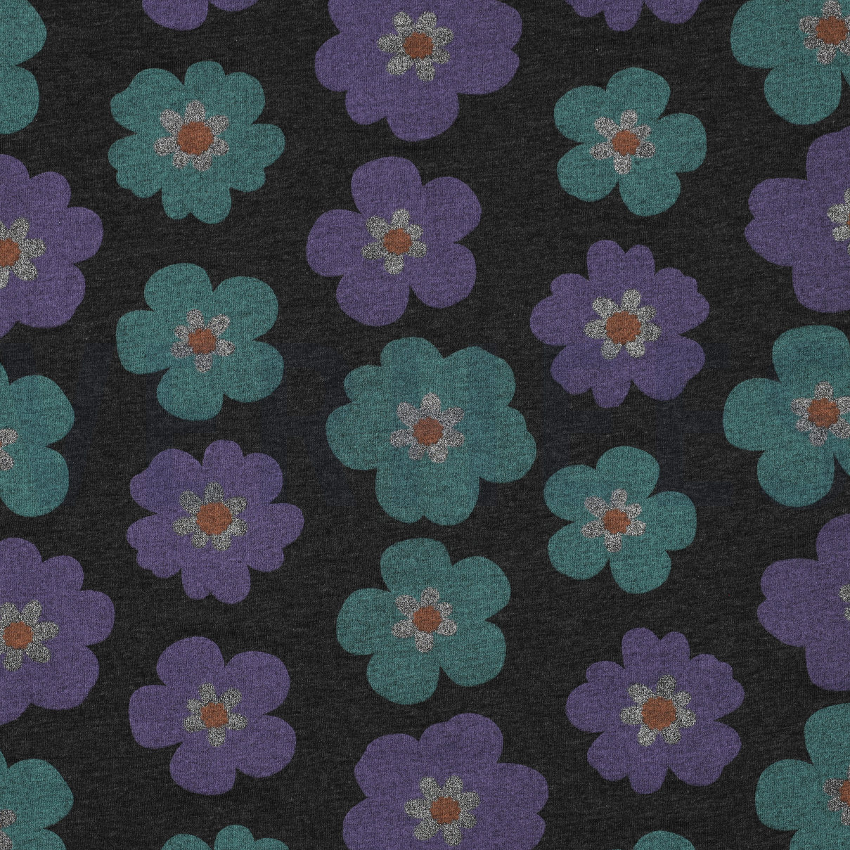 JERSEY MELANGE GLITTER BIG FLOWERS ANTHRACITE MELANGE (high resolution)