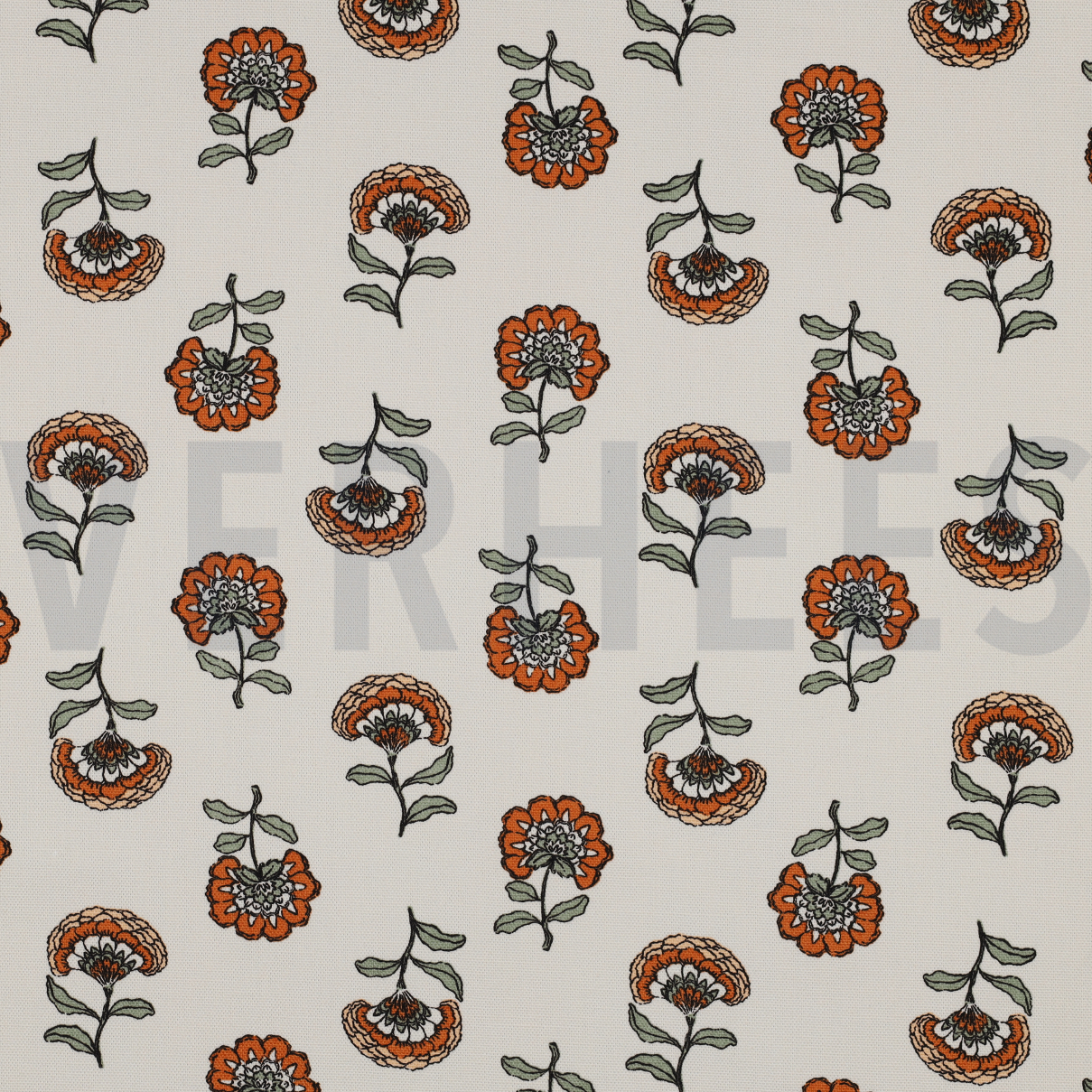 CANVAS FLOWERS SAGE/ORANGE (high resolution)