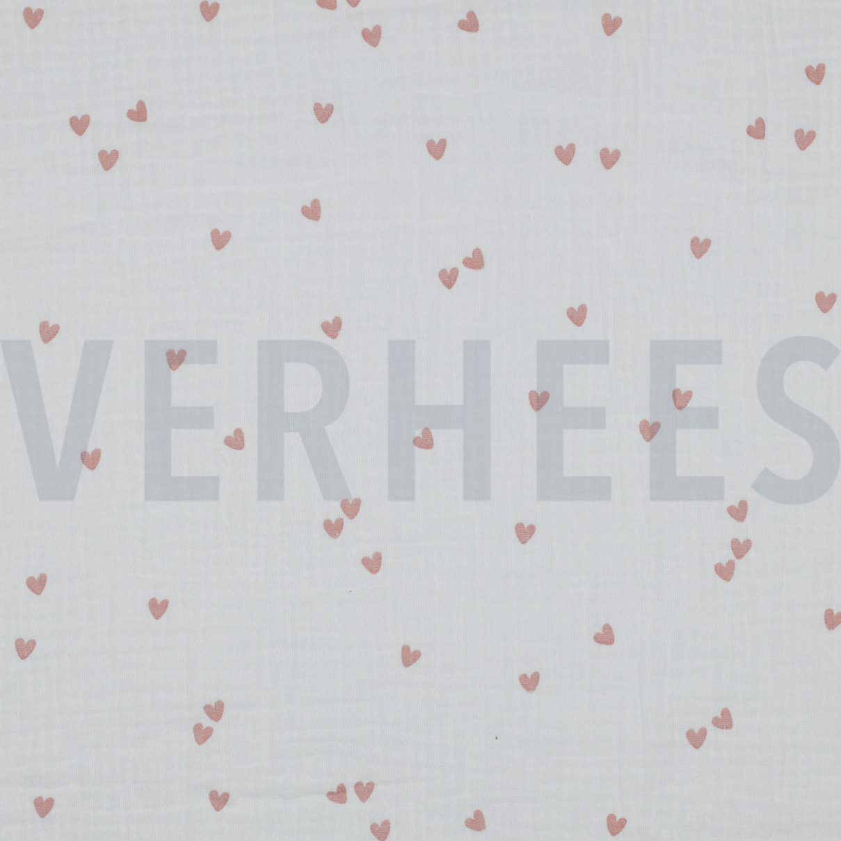 DOUBLE GAUZE SMALL HEARTS WHITE (high resolution)