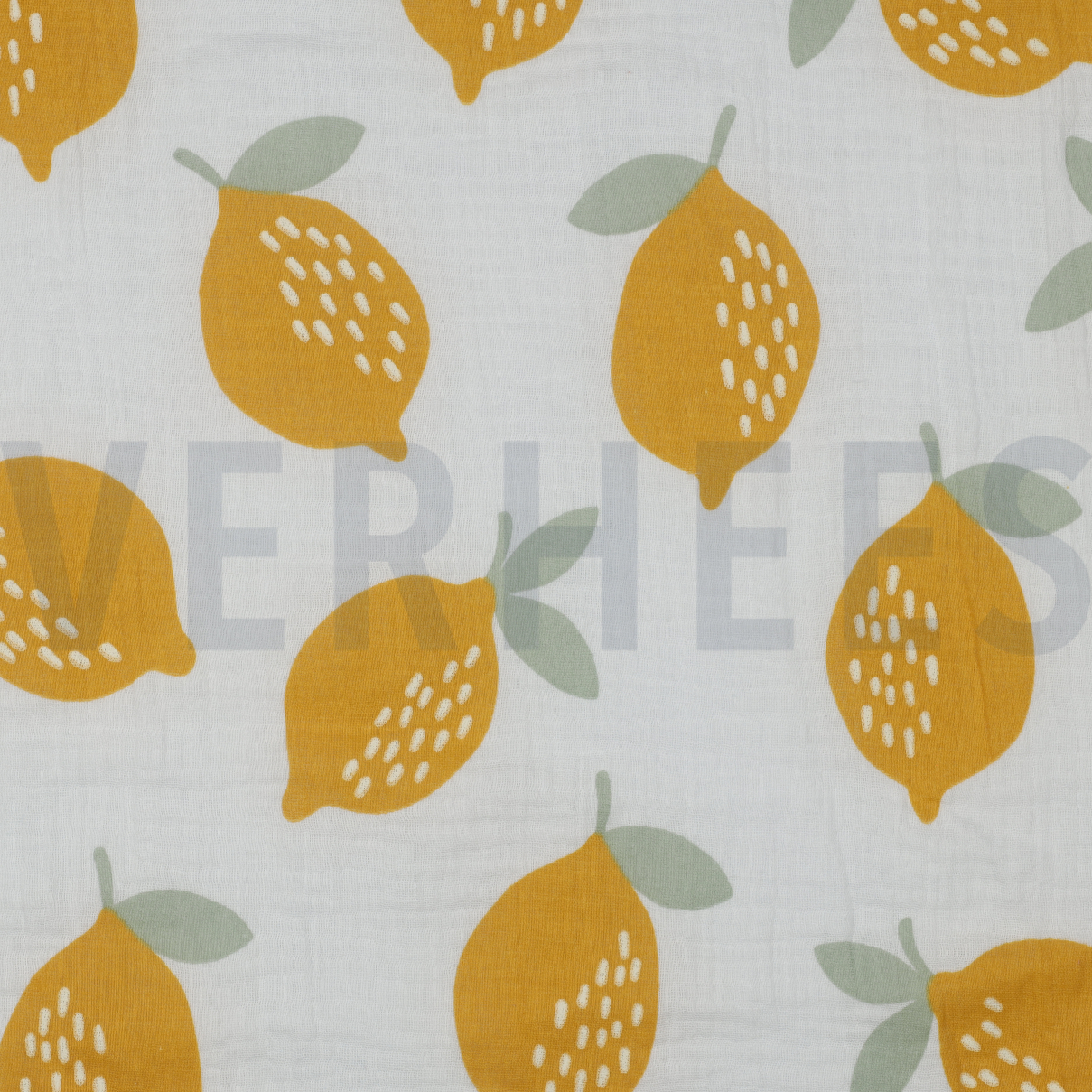 DOUBLE GAUZE LEMONS WHITE (high resolution)