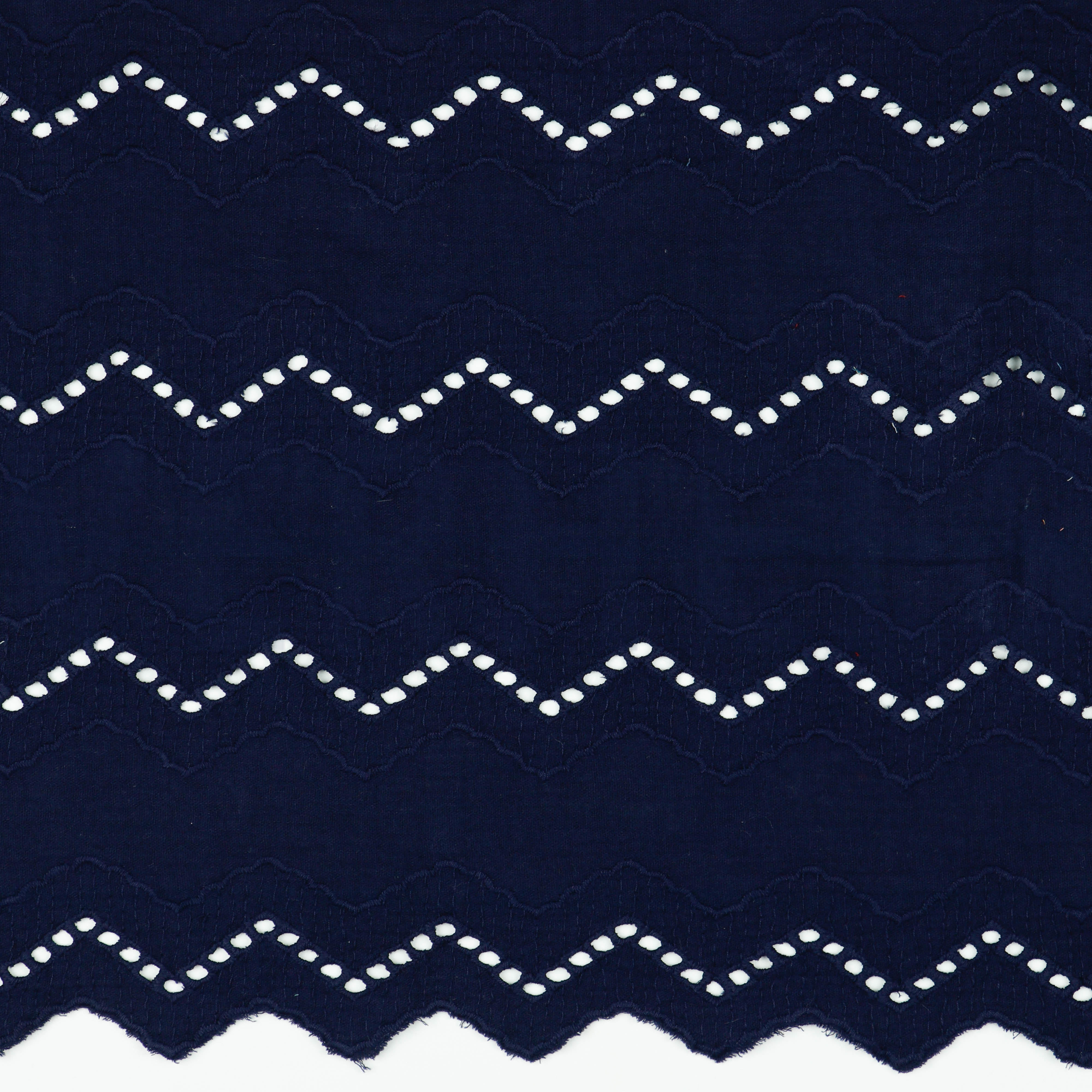 DOUBLE GAUZE BORDER 2-SIDE NAVY (high resolution)