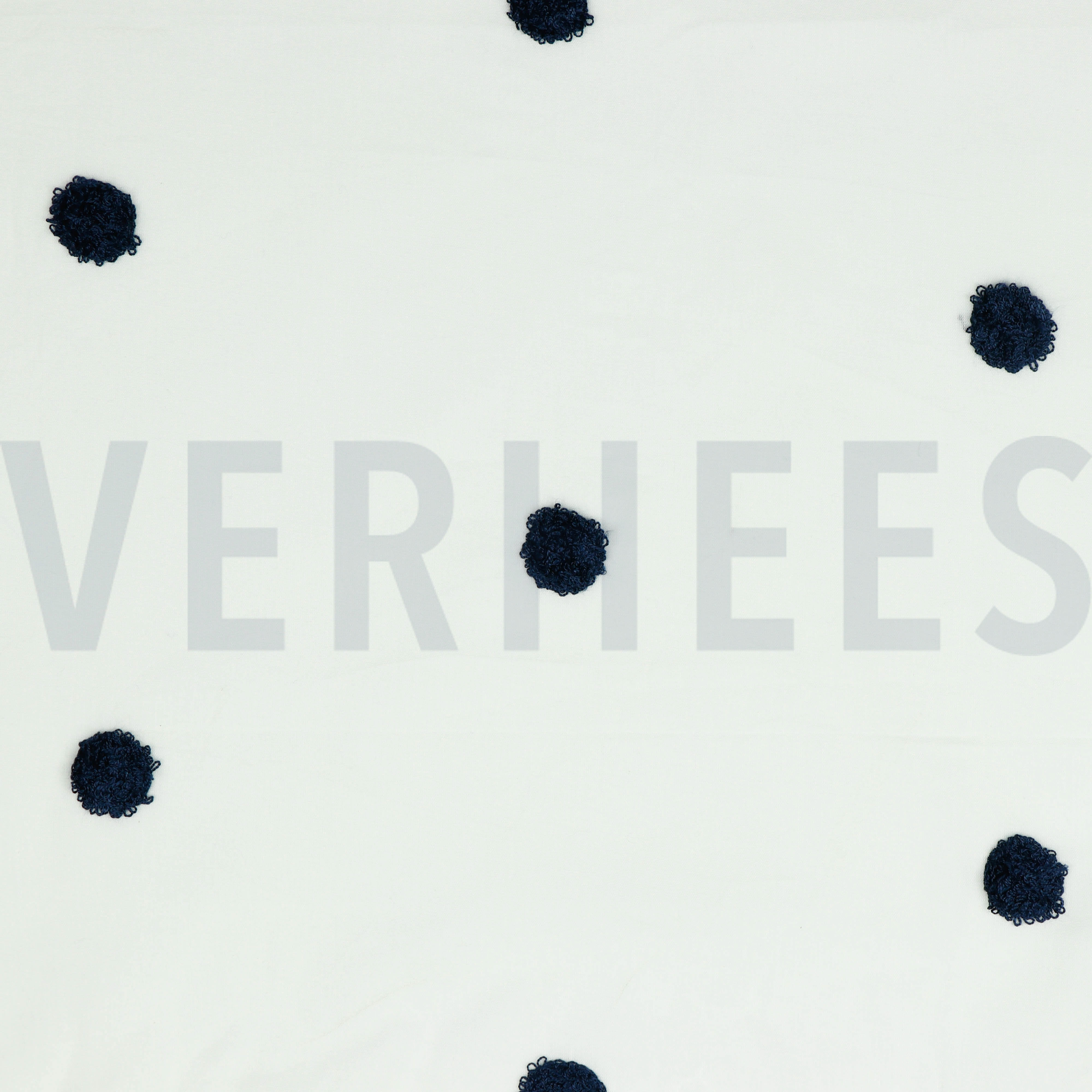 COTTON VOILE DOTS WHITE / NAVY (high resolution)