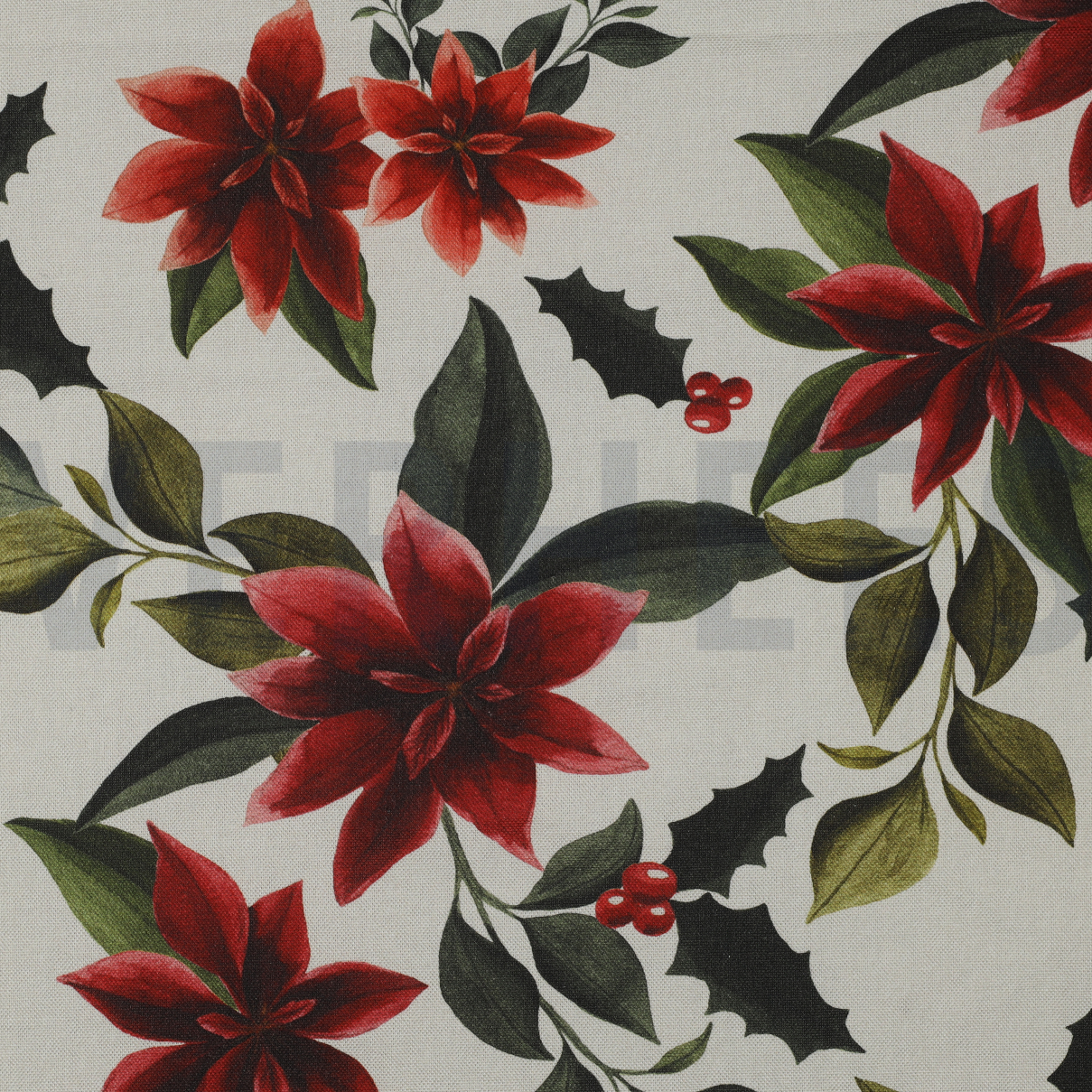 CANVAS DIGITAL CHRISTMAS FLOWERS LINEN LOOK (high resolution)