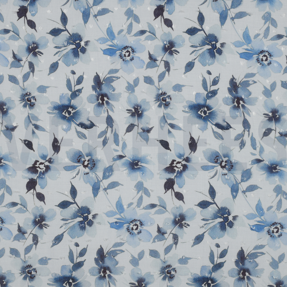 VISCOSE DOBBY DIGITAL FLOWERS BLUE (high resolution)