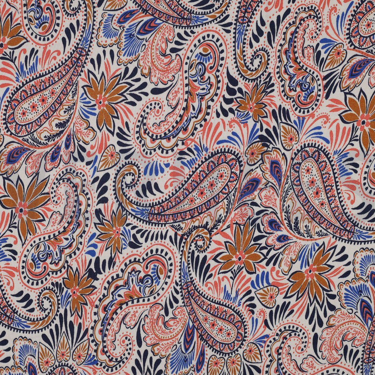 VISCOSE JERSEY DIGITAL PAISLEY ORANGE (high resolution)