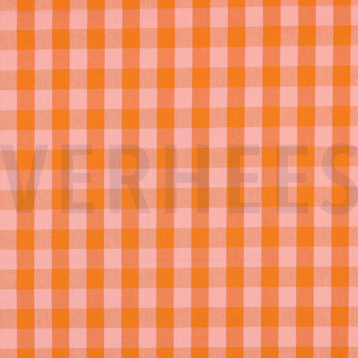 COTTON YARN DYED CHECKS ORANGE / SALMON (high resolution)