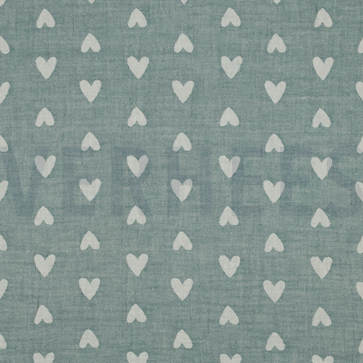 DOUBLE GAUZE JACQUARD HEARTS SAGE (high resolution)