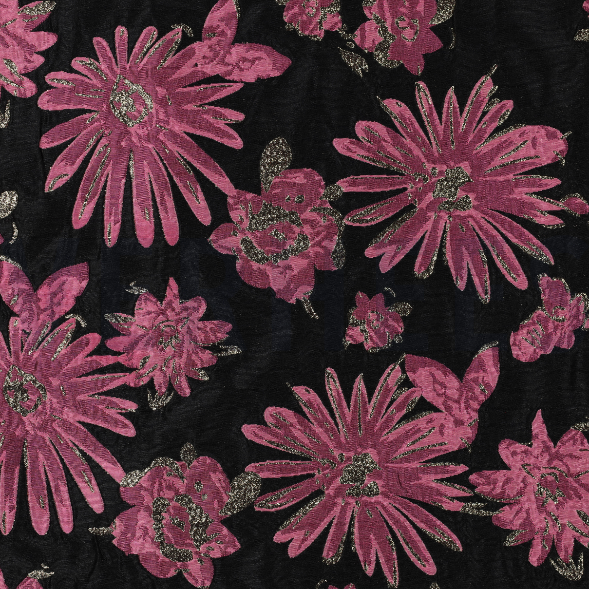 JACQUARD FLOWERS BLACK / PINK (high resolution)