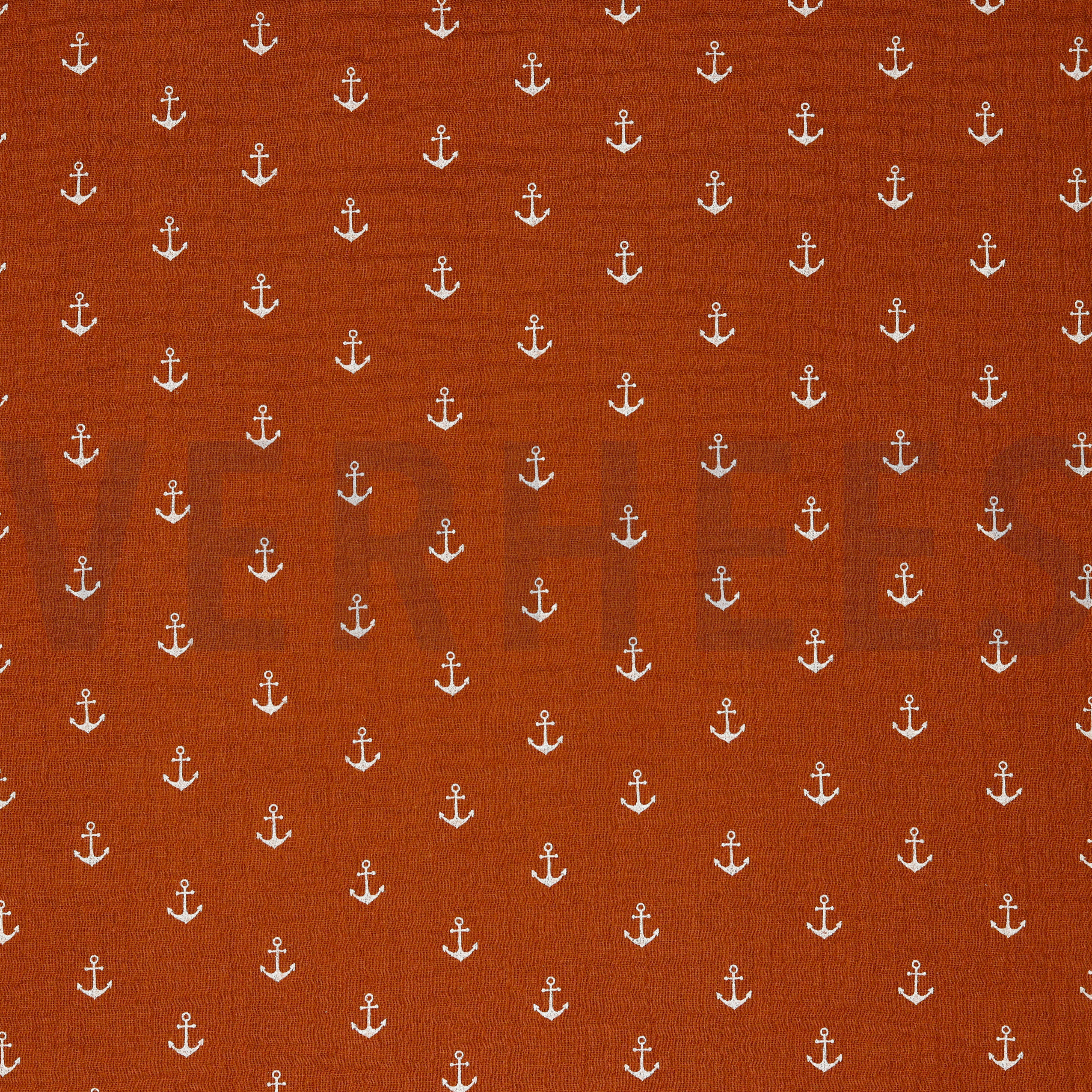 DOUBLE GAUZE ANCHOR RUST/WHITE (high resolution)