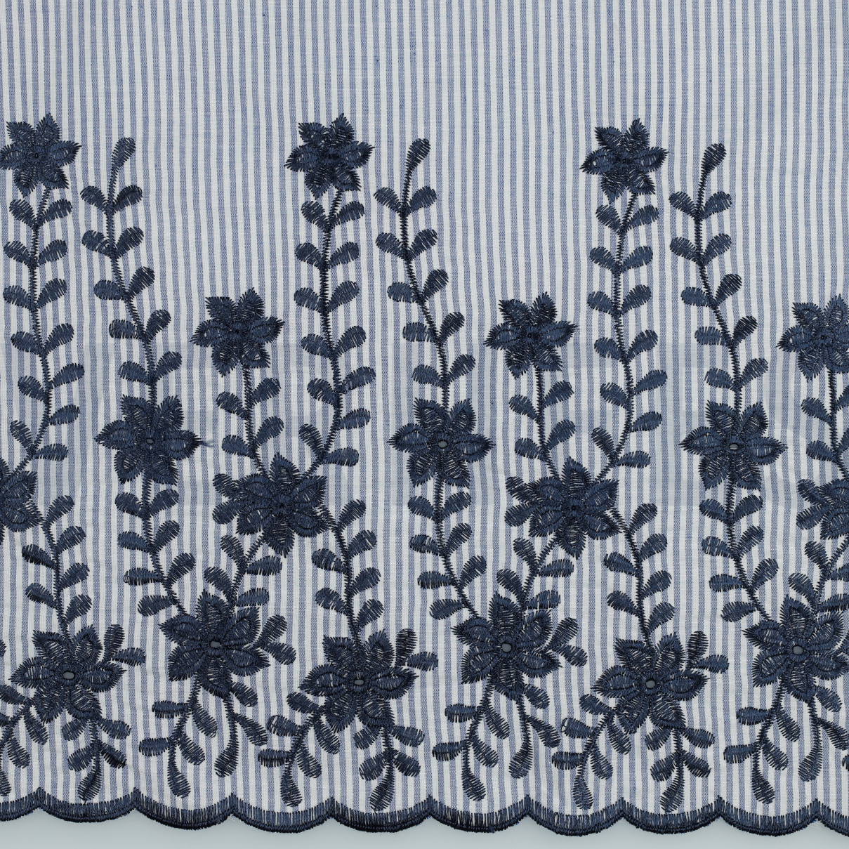 COTTON STRIPES 2-SIDE BORDER NAVY (high resolution)