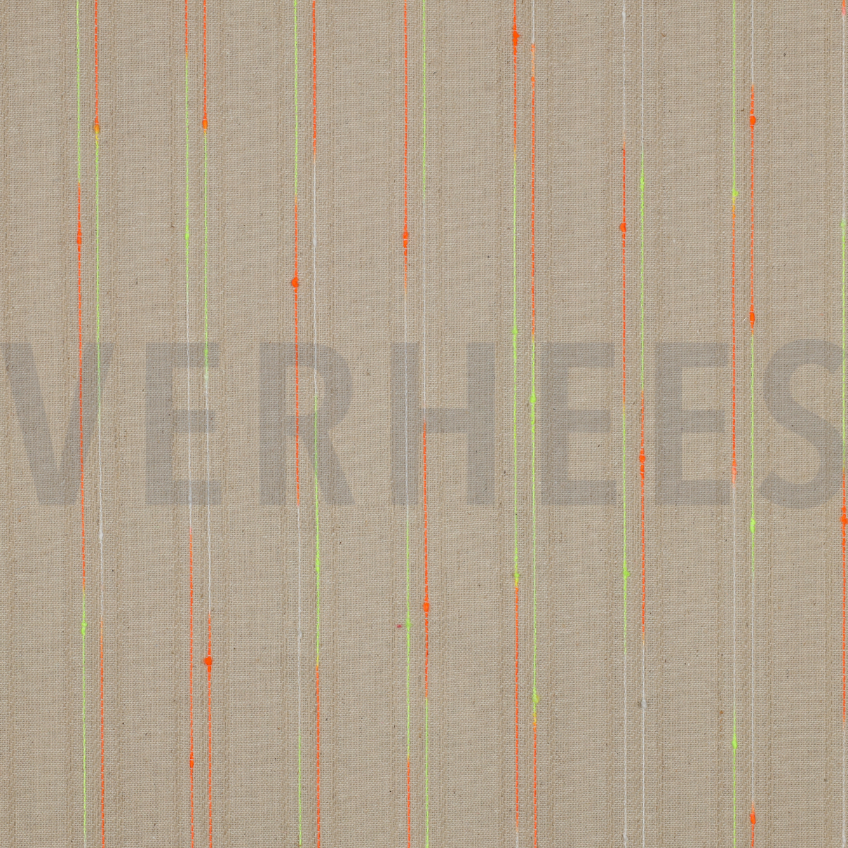 LINEN VISCOSE NEON STRIPES NATURAL / NEON (high resolution)