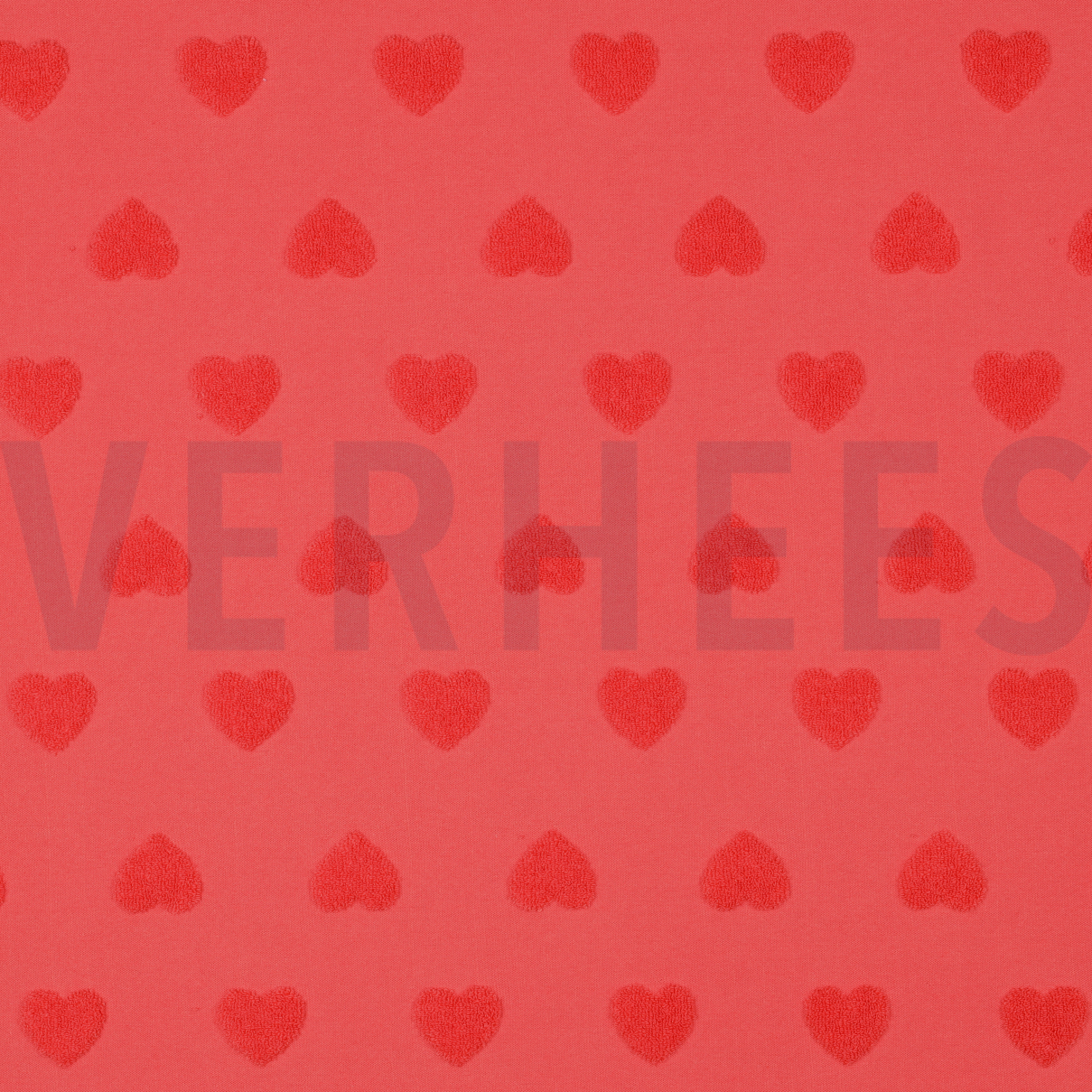 COTTON TOWELING KNIT HEARTS CORAL (high resolution)