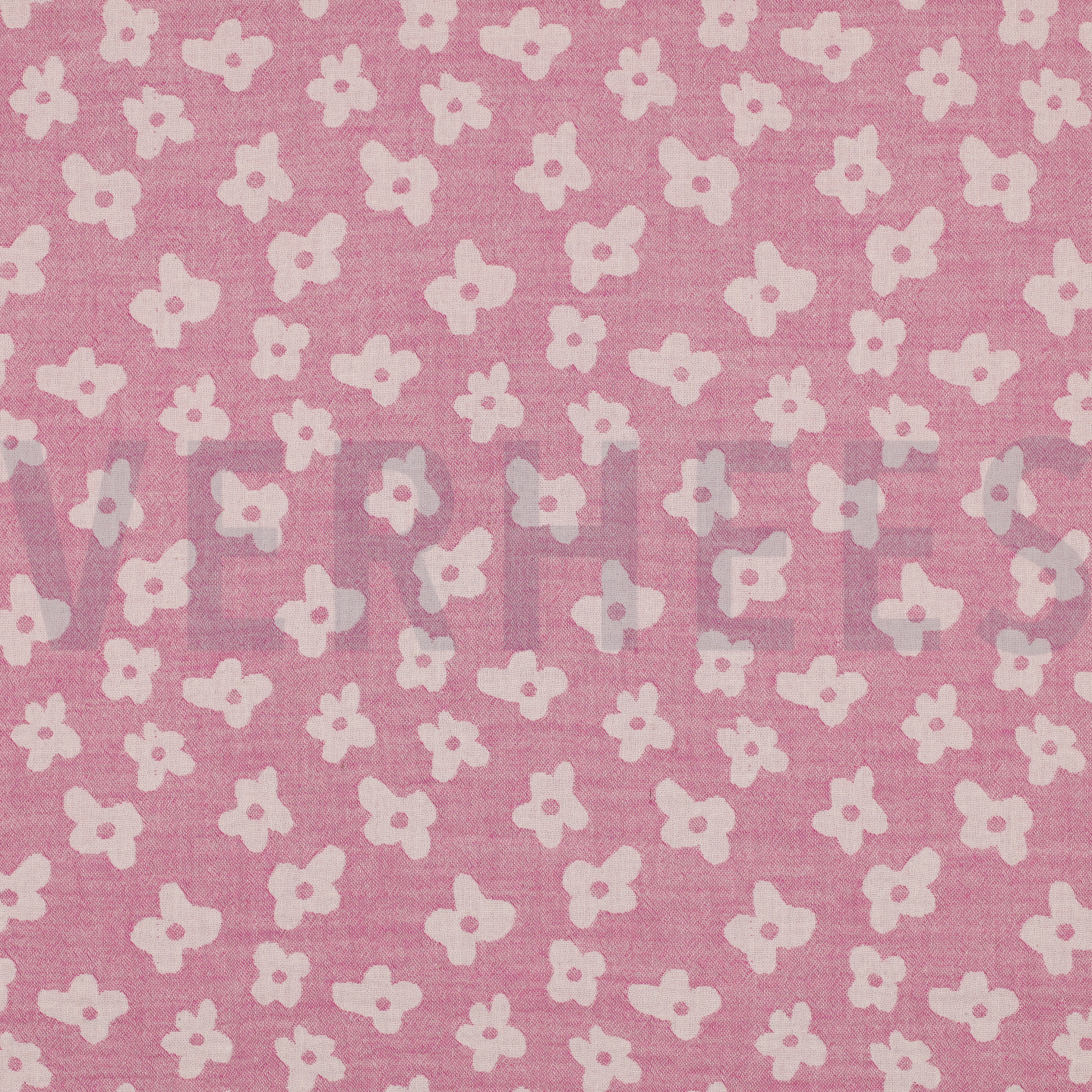 DOUBLE GAUZE JACQUARD FLOWERS CERISE (high resolution)