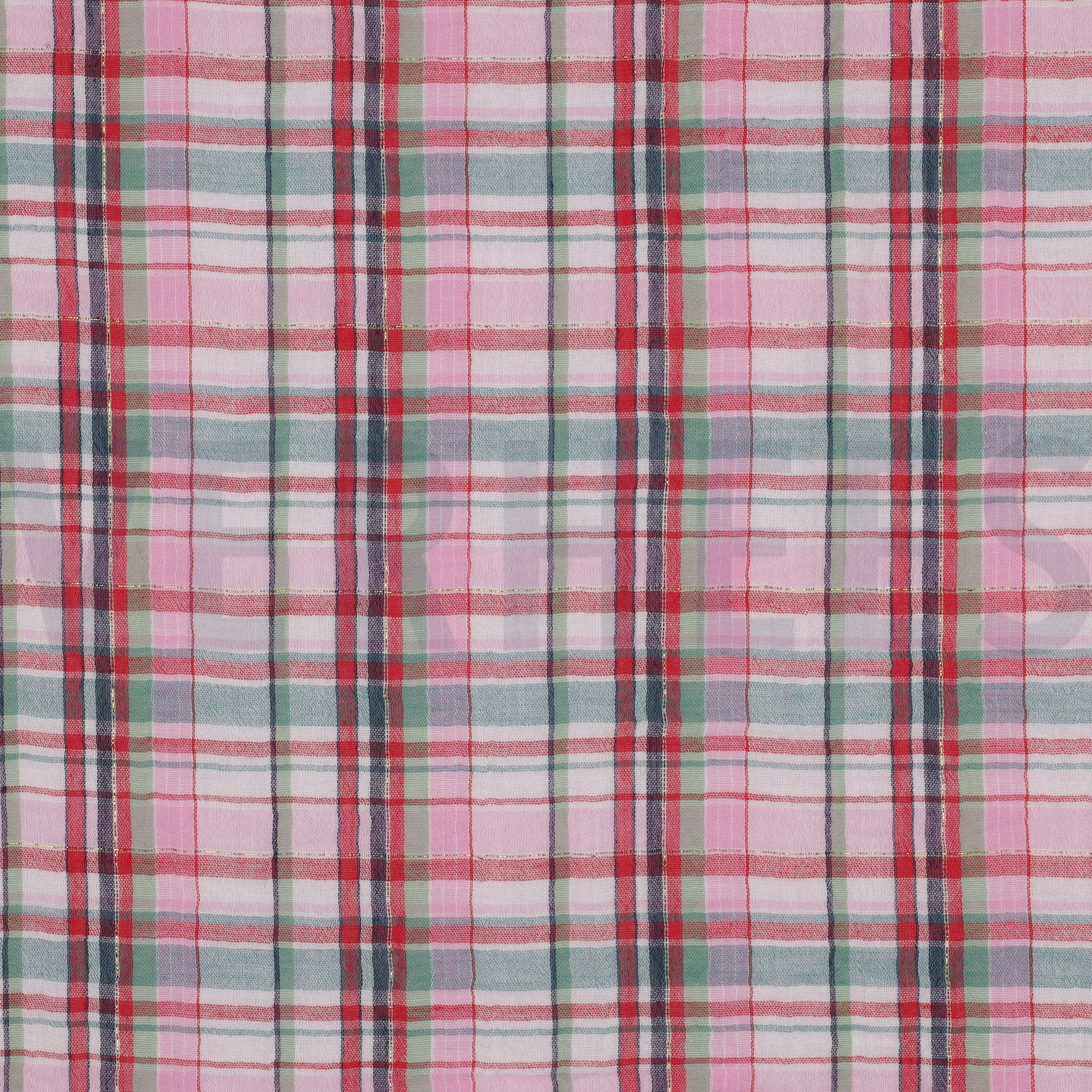 DOUBLE GAUZE YARN DYED CHECKS MUTLICOLOUR / LIGHT PINK (high resolution)