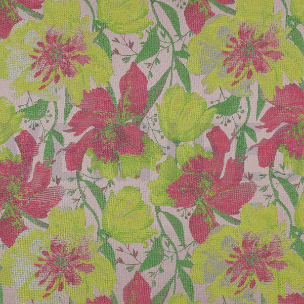 JACQUARD FLOWERS PINK / YELLOW (high resolution)