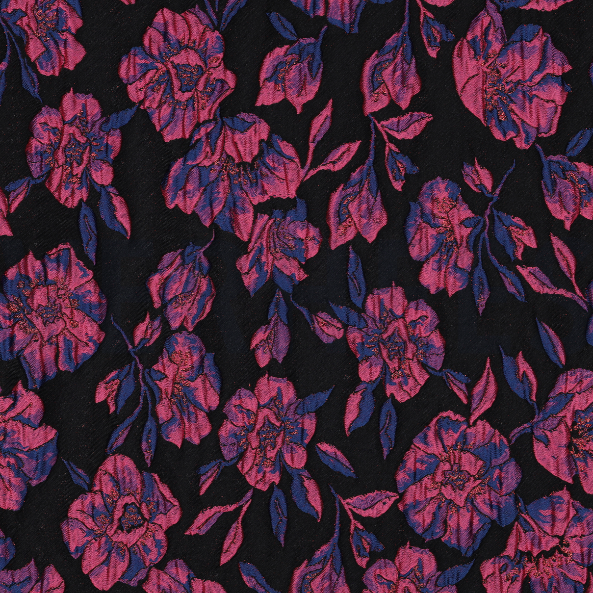 JACQUARD FLOWERS BLACK / FUCHSIA (high resolution)