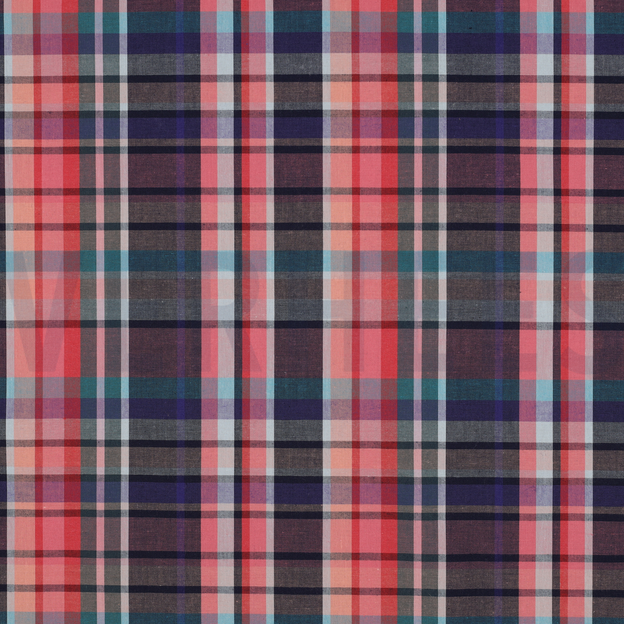 COTTON YARN DYED CHECKS DARK CORAL (high resolution)