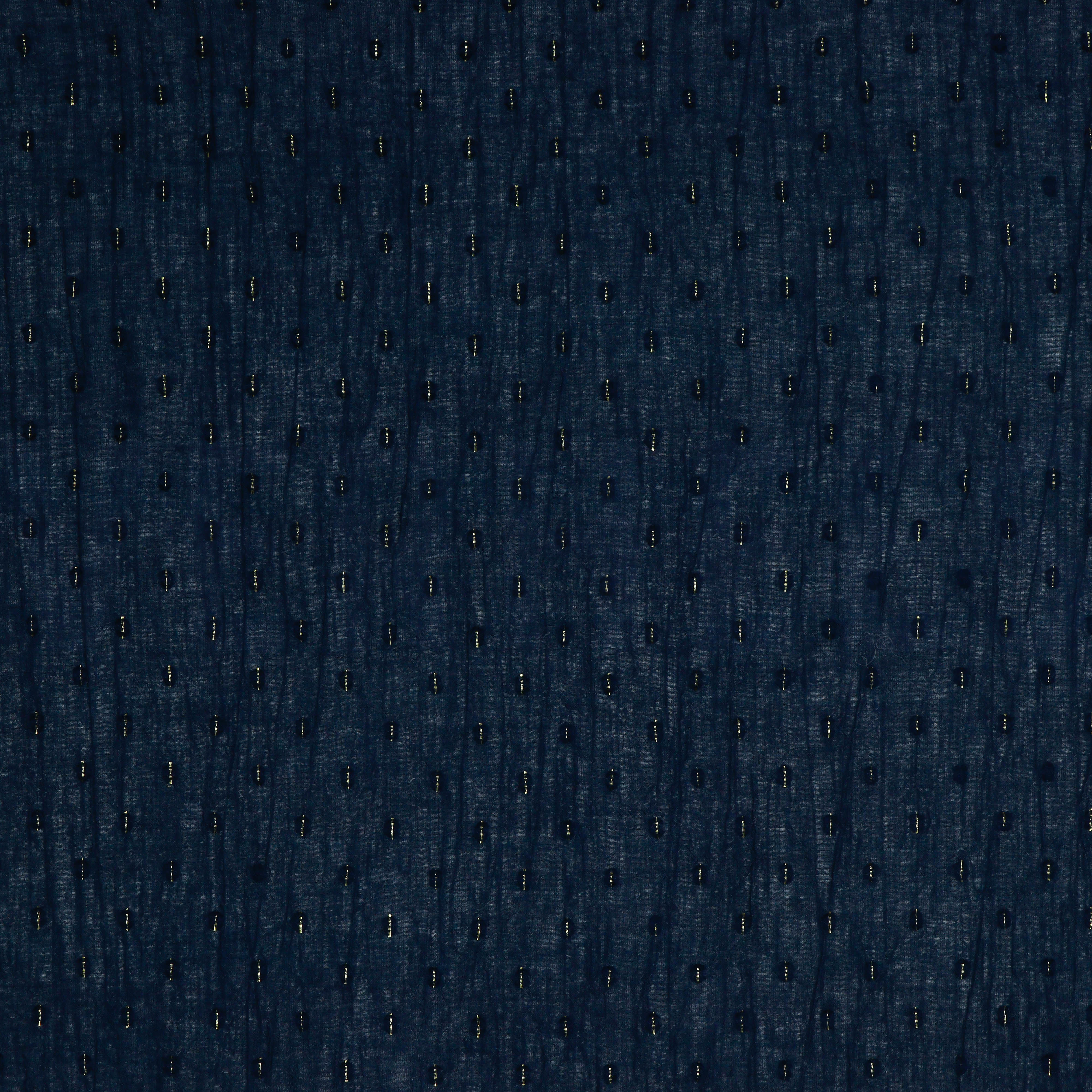 COTTON CRINKLE DOBBY LUREX GOLD NAVY (high resolution)