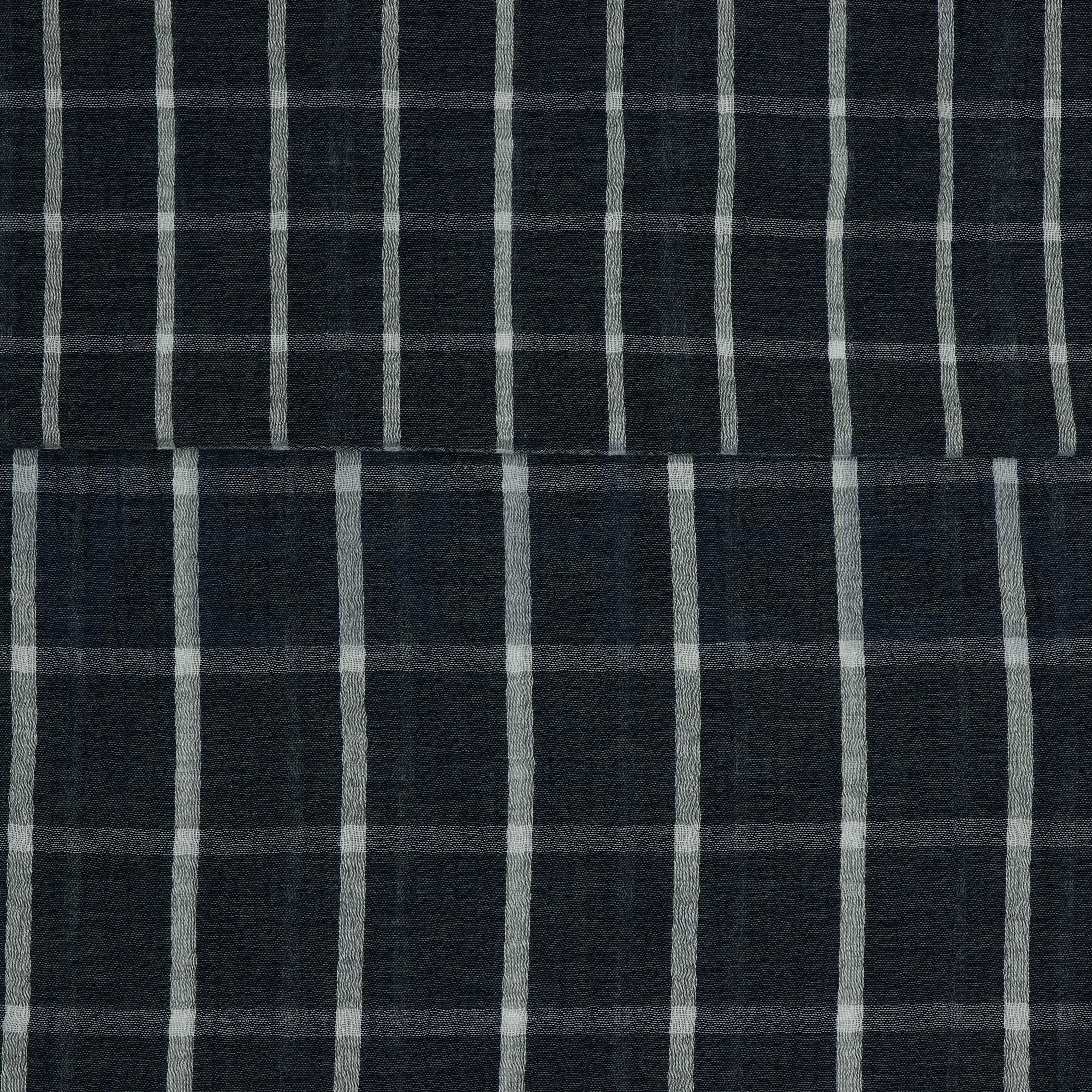 DOUBLE GAUZE MELANGE DOUBLE SIDED CHECK NAVY MELANGE (high resolution)