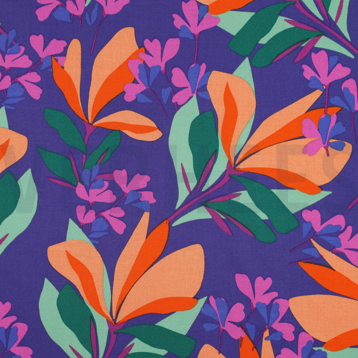 ROSELLA STRETCH SPRING GARDEN NERIDA HANSEN ROYAL BLUE / APRICOT (high resolution)