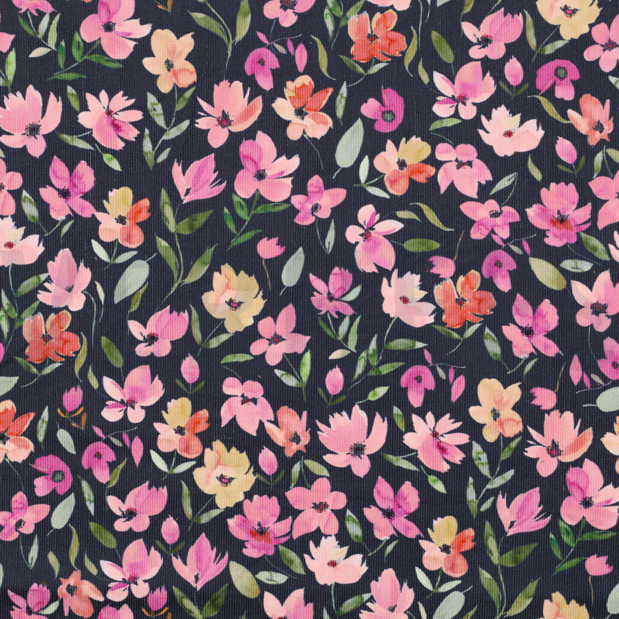 BABYCORD DIGITAL FLOWERS NAVY (high resolution)