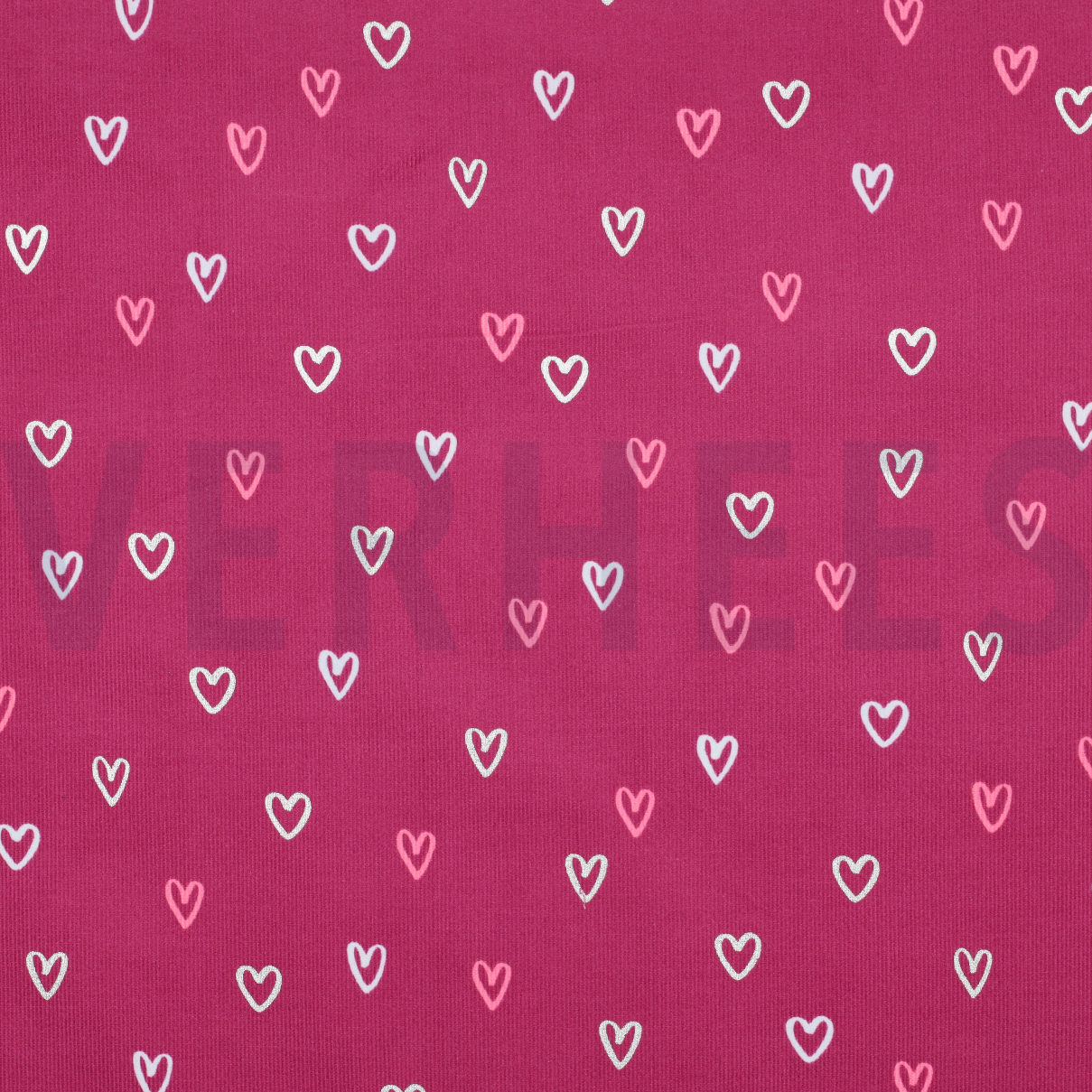 BABYCORD FOIL HEARTS FUCHSIA (high resolution)