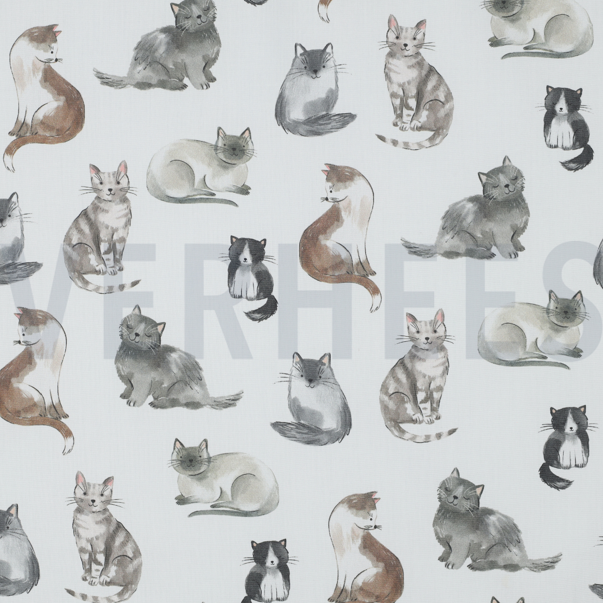 FINE POPLIN DIGITAL CATS WHITE (high resolution)