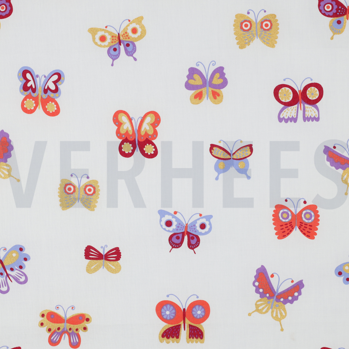 FINE POPLIN FOIL BUTTERFLIES WHITE (high resolution)