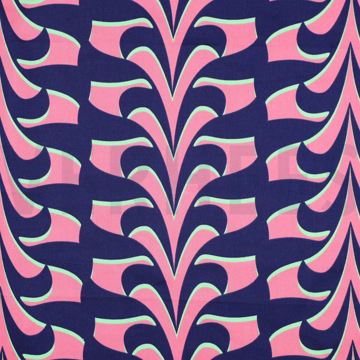 COTTON SATIN ABSTRACT FLOWERS NAVY (high resolution)