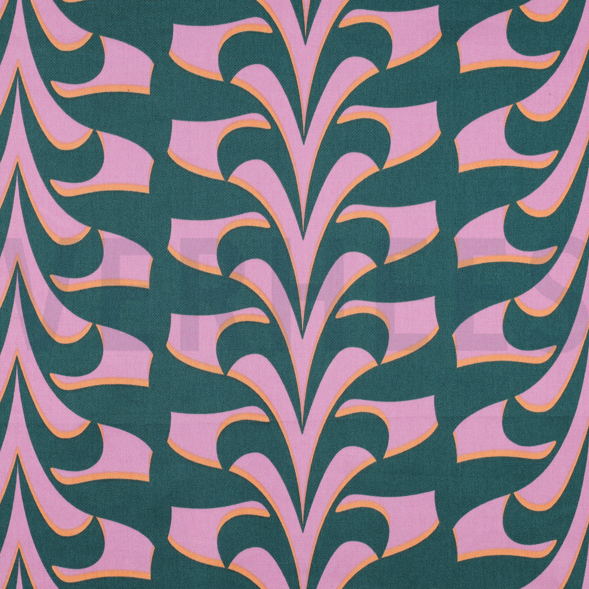 COTTON SATIN ABSTRACT FLOWERS DARK GREEN (high resolution)