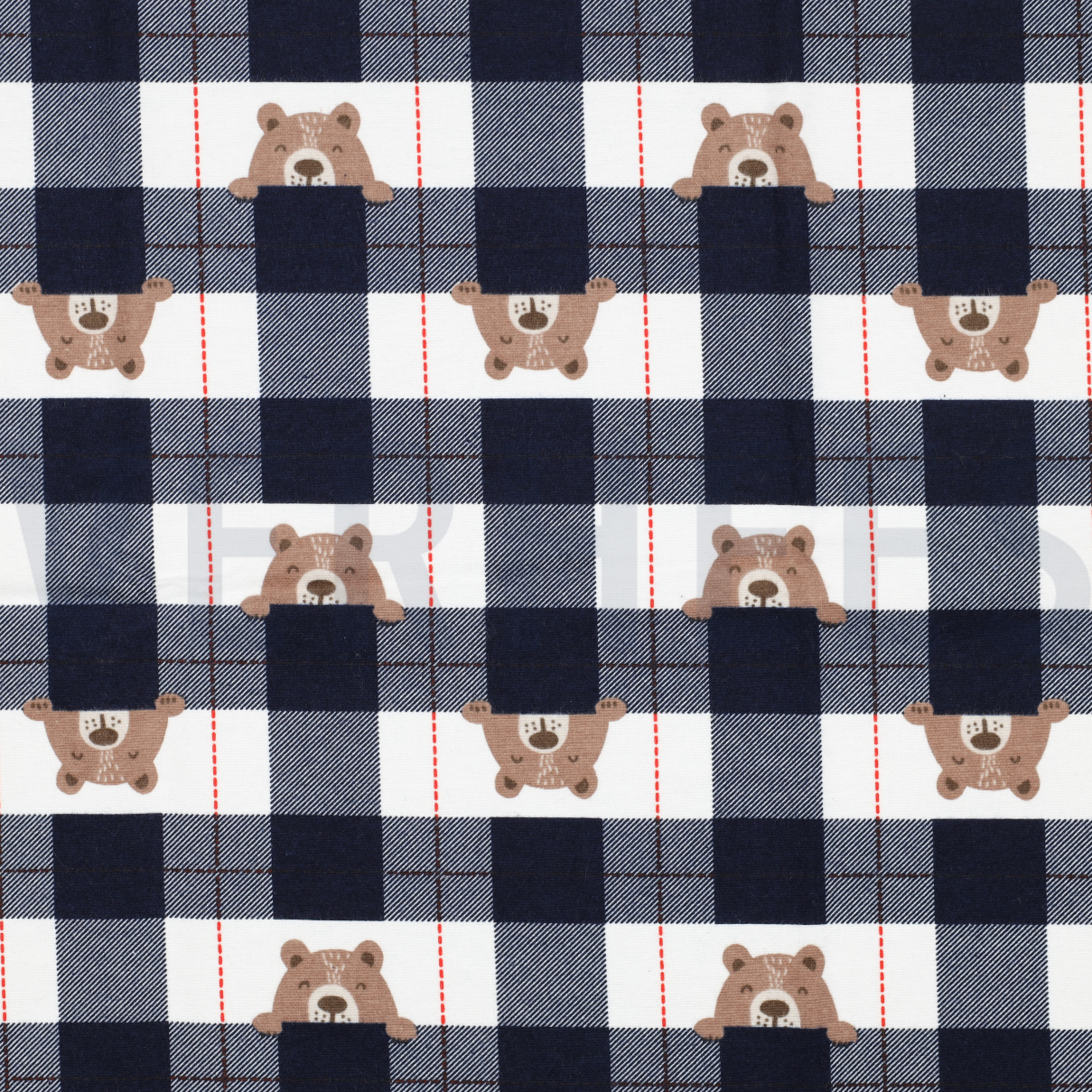 FLANNEL BEAR CHECK NAVY (high resolution)