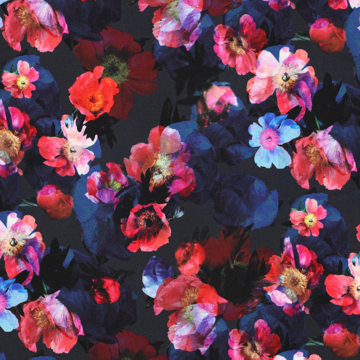 FRENCH TERRY DIGITAL FLOWERS NAVY (high resolution)