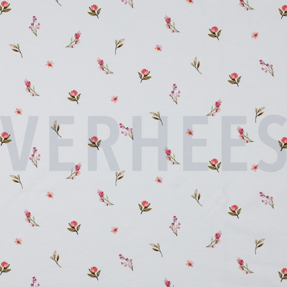 JERSEY DIGITAL RABBITS AND FLOWERS WHITE (high resolution)