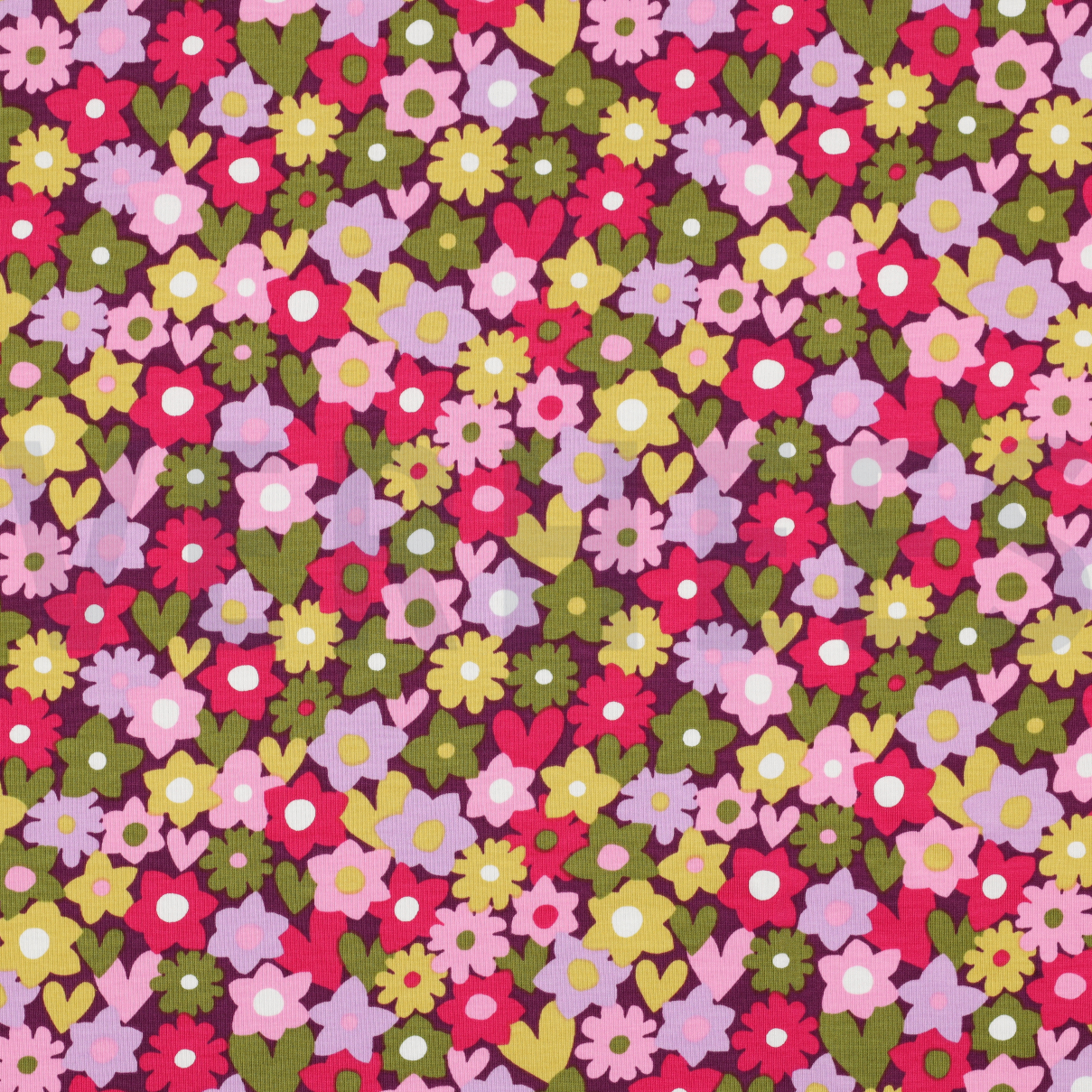 JERSEY FLOWERS GREEN / PINK (high resolution)