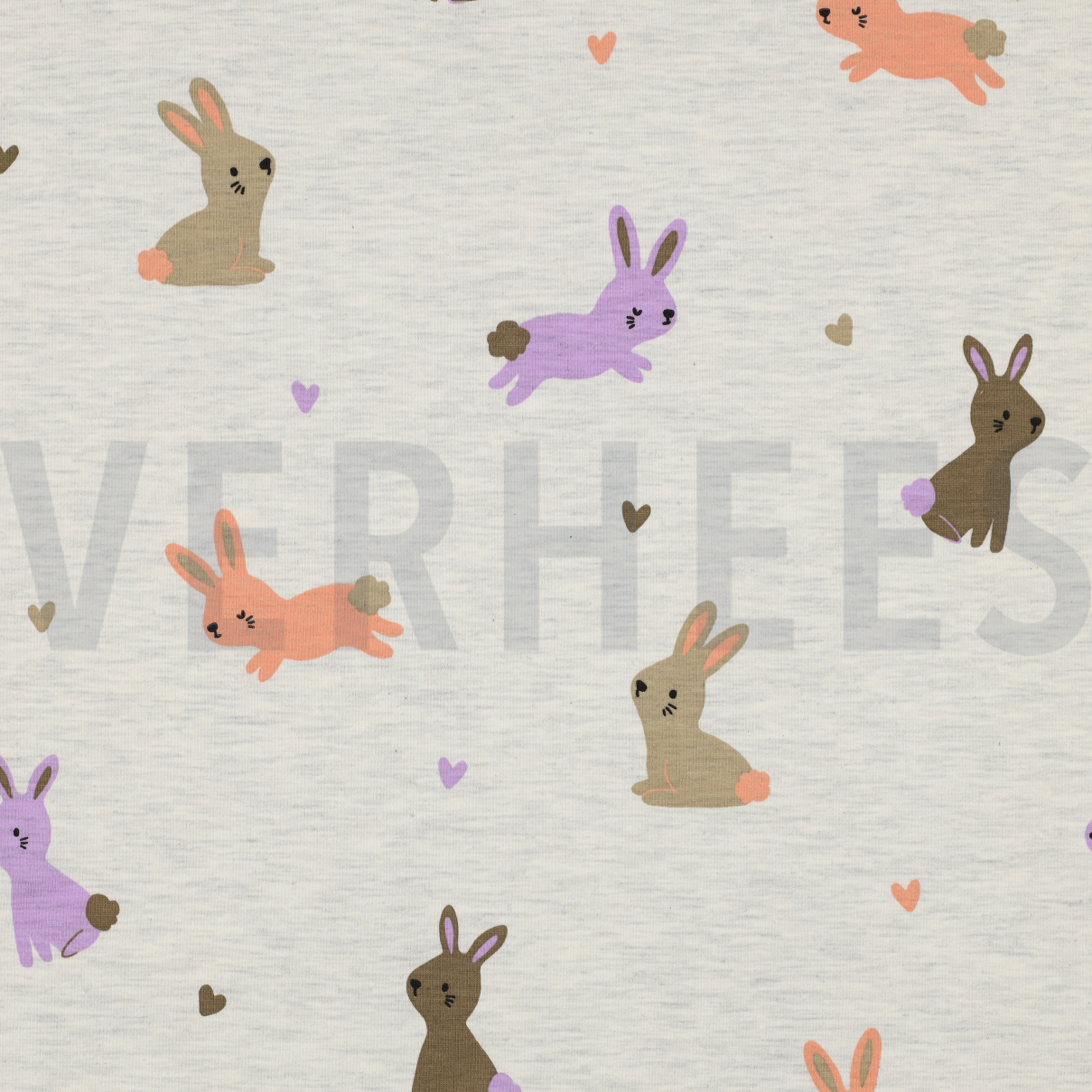 JERSEY MELANGE BUNNIES ECRU MELANGE (high resolution)