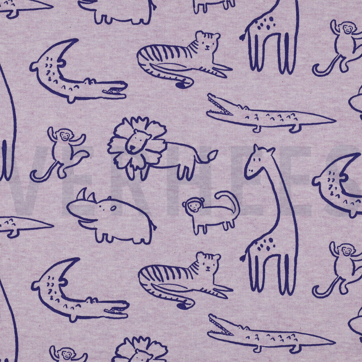 SWEAT MELANGE SAFARI ANIMALS PURPLE MELANGE (high resolution)