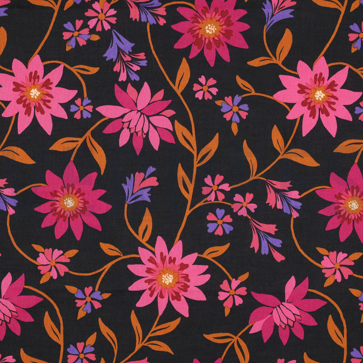 COTTON VOILE FLOWERS BLACK (high resolution)