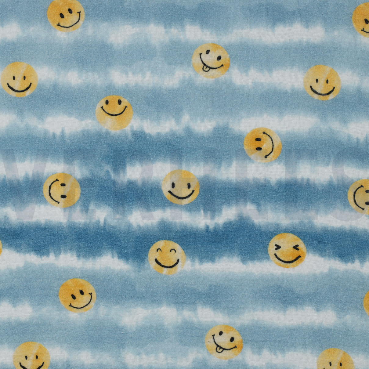 DOUBLE GAUZE DIGITAL HAPPY FACES JEANS (high resolution)