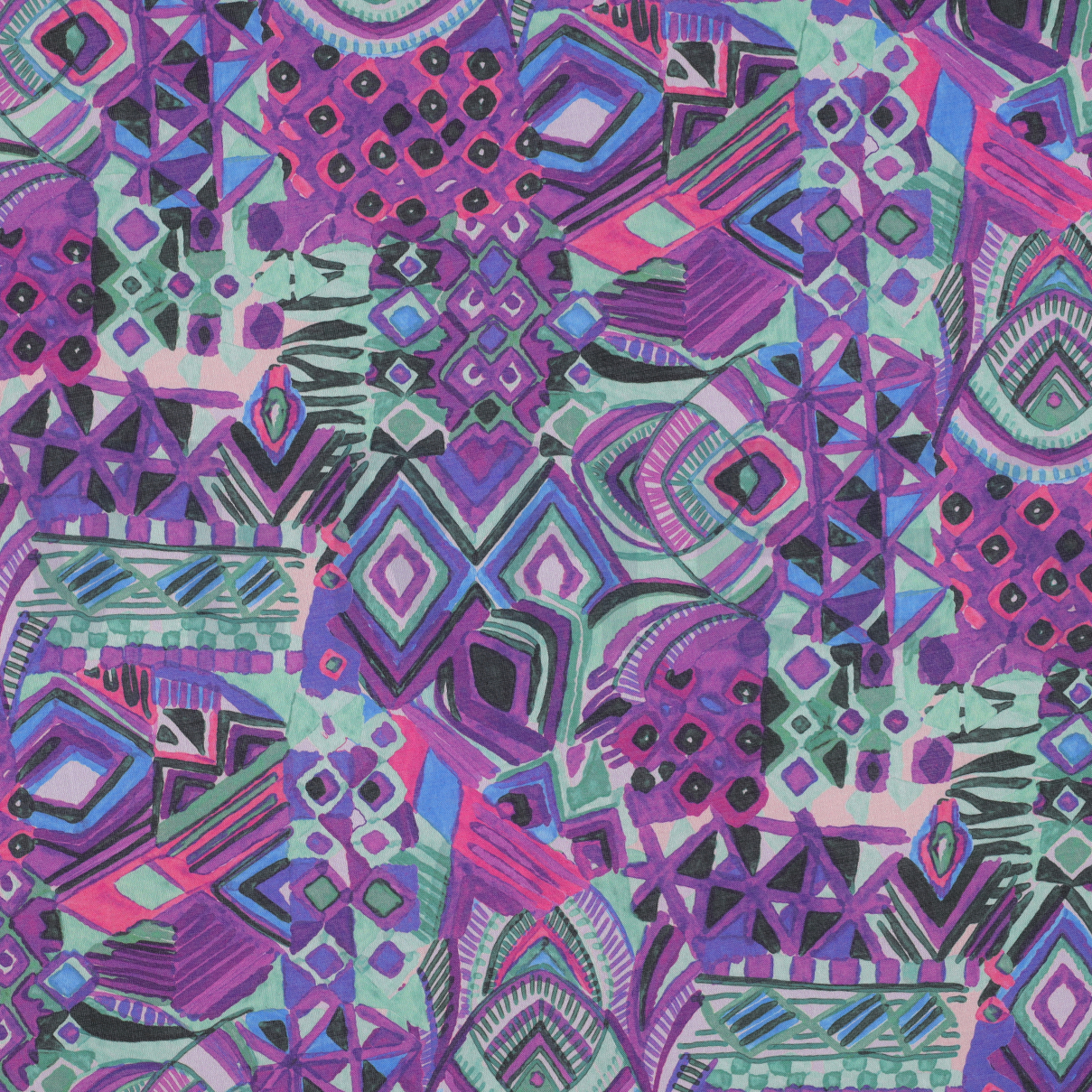 COTTON VOILE DIGITAL ABSTRACT PURPLE (high resolution)