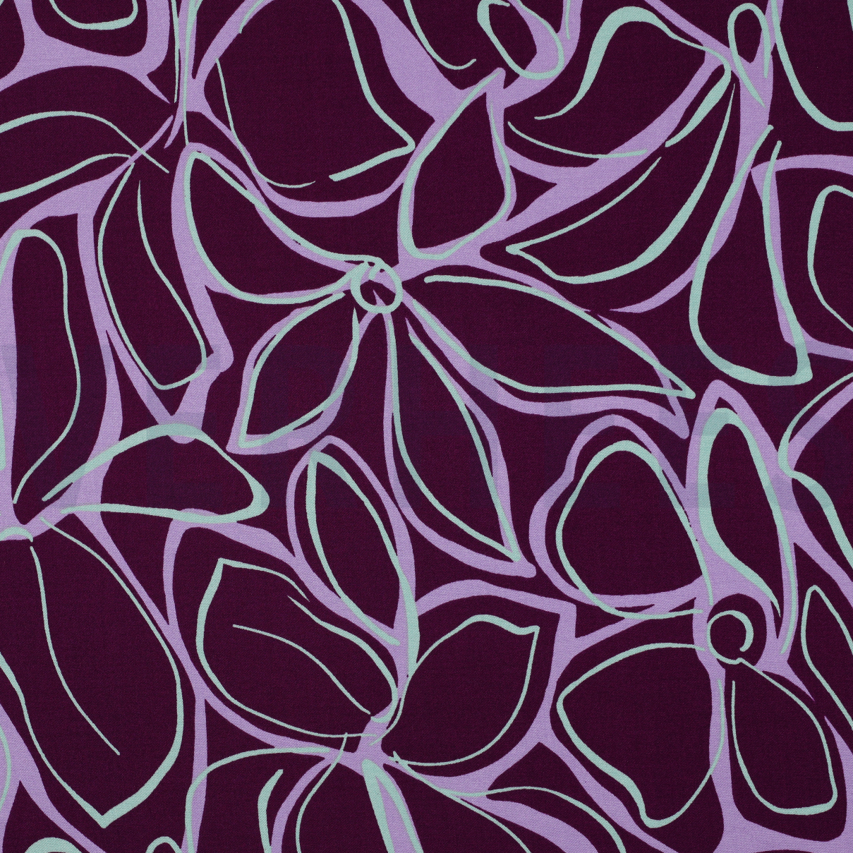 ROSELLA STRETCH ABSTRACT FLOWERS PURPLE (high resolution)