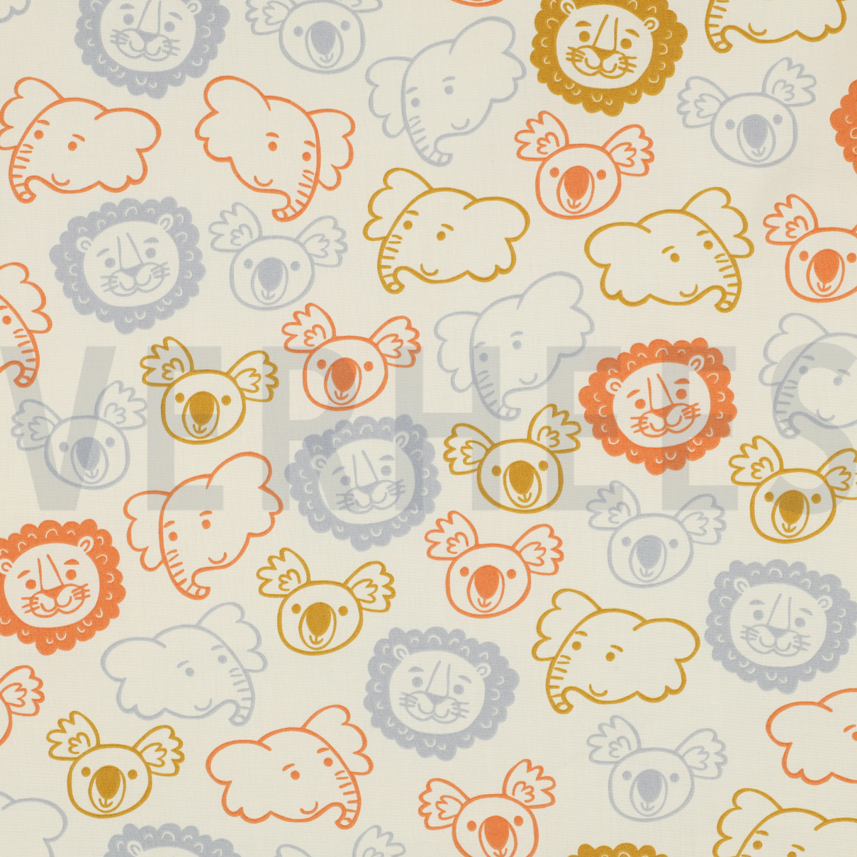 FINE POPLIN SAFARI ANIMALS ECRU (high resolution)