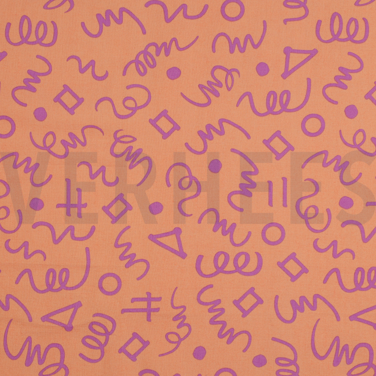 FINE POPLIN GEOMETRICS PEACH/ PURPLE (high resolution)