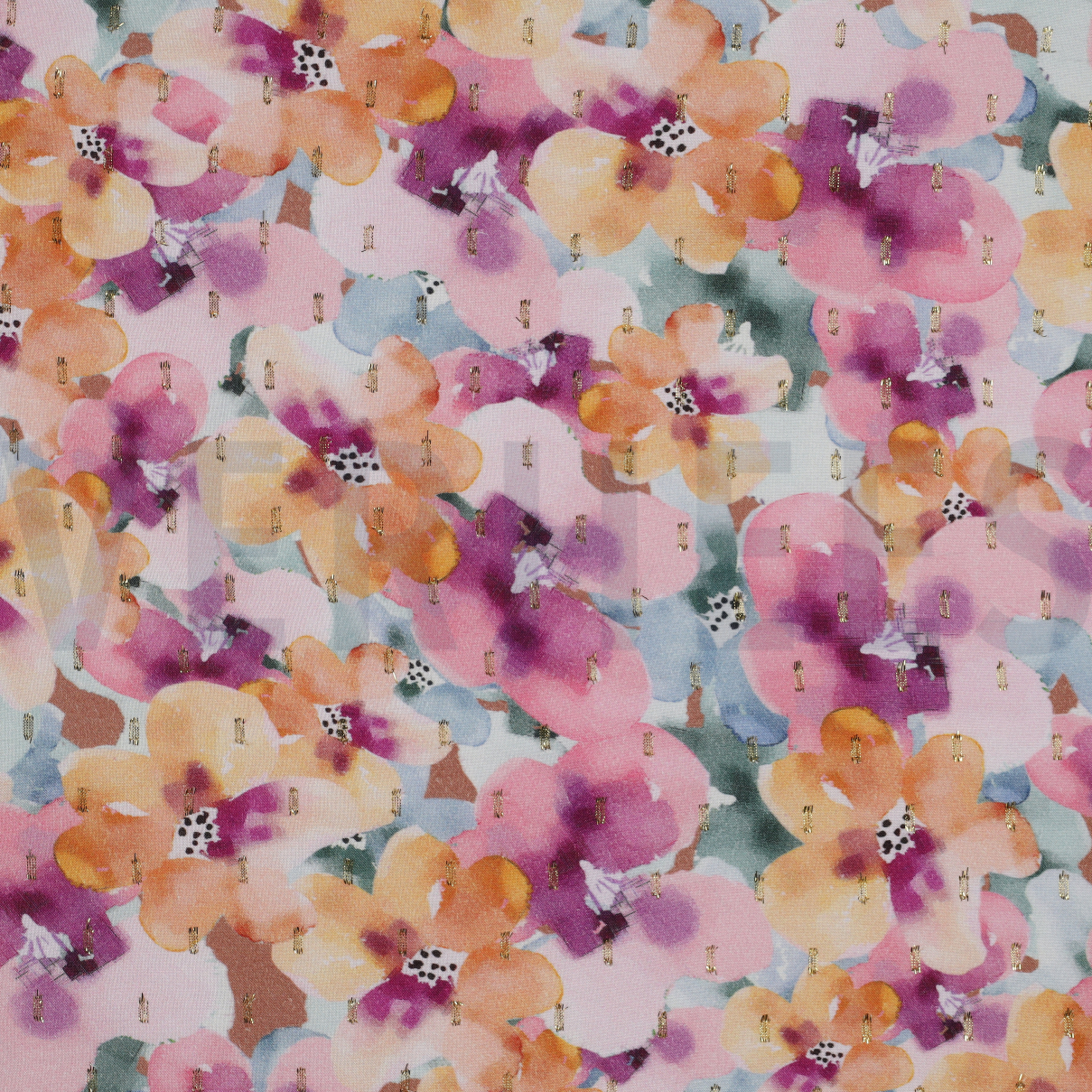 VISCOSE LUREX DIGITAL FLOWERS PURPLE / ORANGE (high resolution)